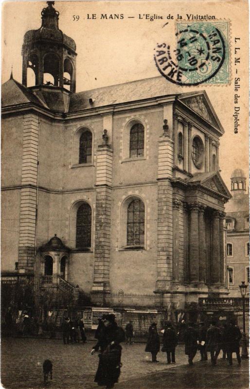 Carte postale ancienne Le Mans Eglise de la Visitation au Mans