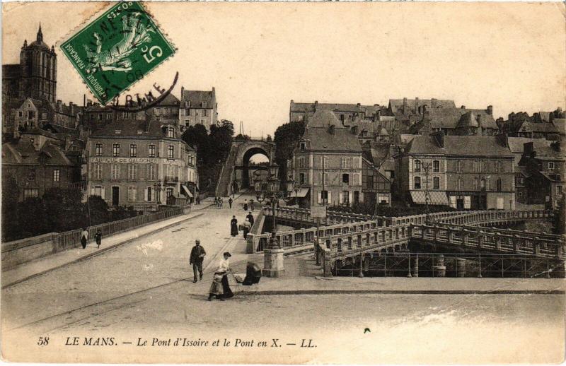 Carte postale ancienne Le Mans Pont d'Issoire au Mans