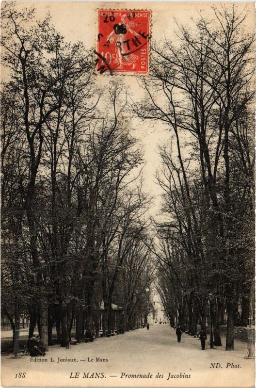 Carte postale ancienne Le Mans Promenade des Jacobins au Mans