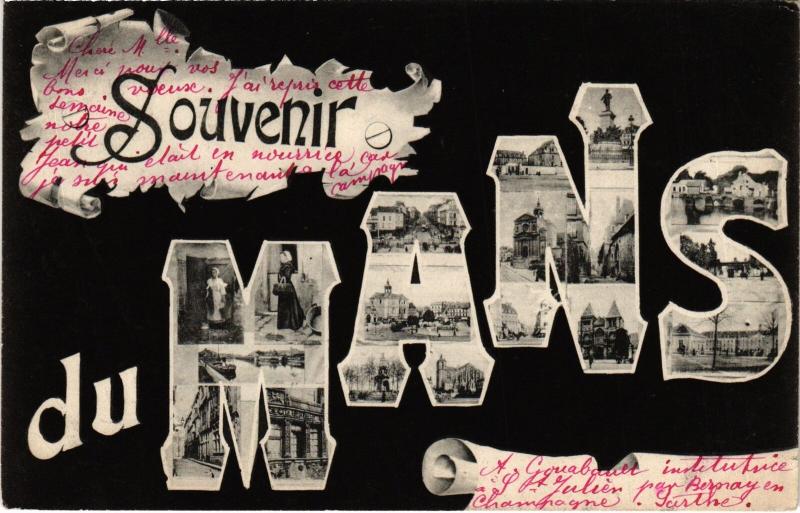 Carte postale ancienne Le Mans souvenir au Mans