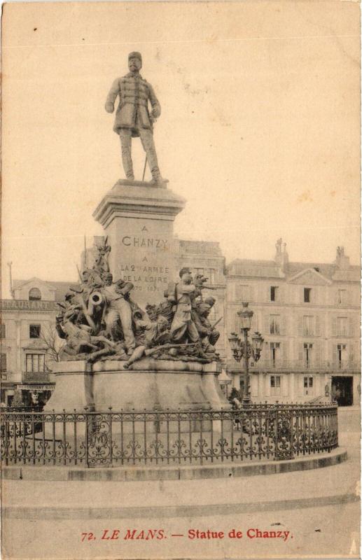 Carte postale ancienne Le Mans Statue du General Chanzy au Mans