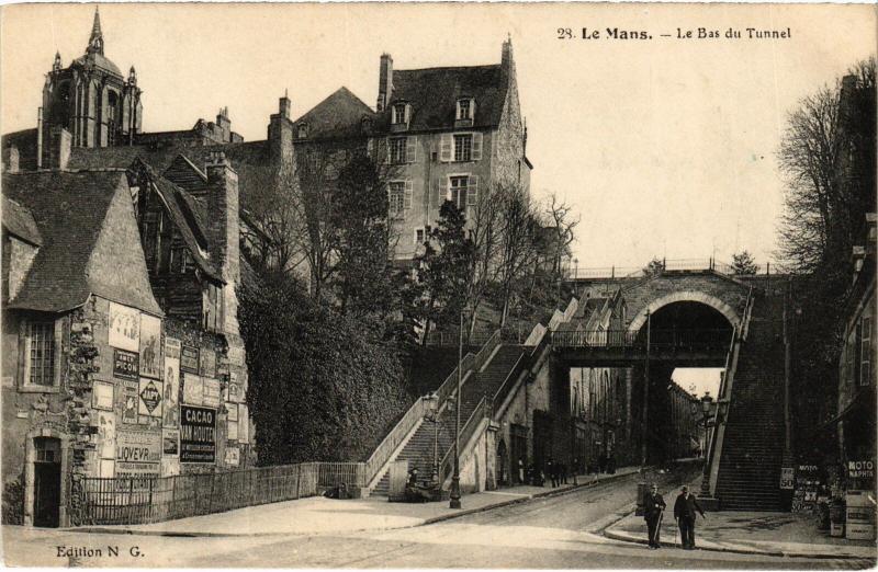 Carte postale ancienne Le Mans le Bas du Tunnel au Mans