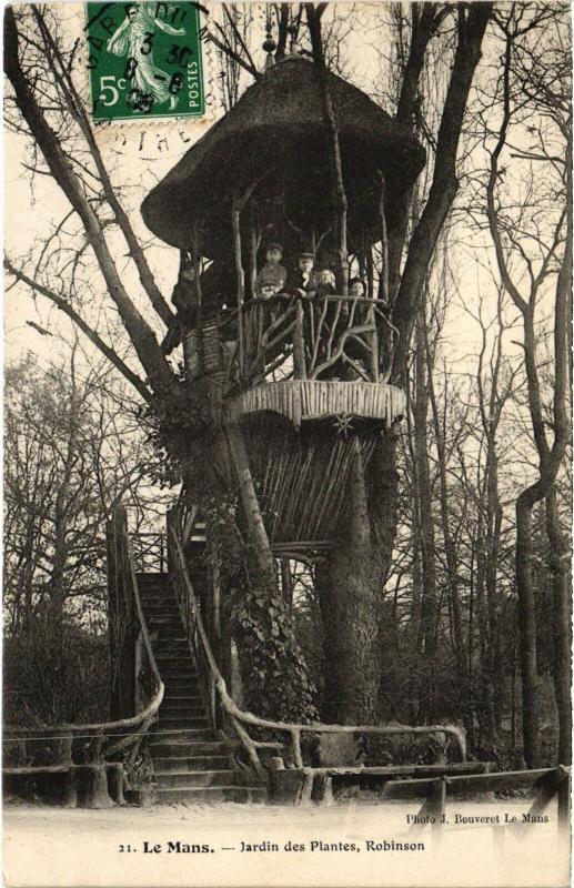 Carte postale ancienne Le Mans Jardin des Plantes Robinson au Mans