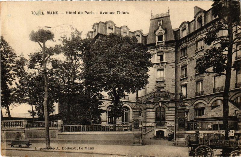 Carte postale ancienne Le Mans Hotel de Paris au Mans