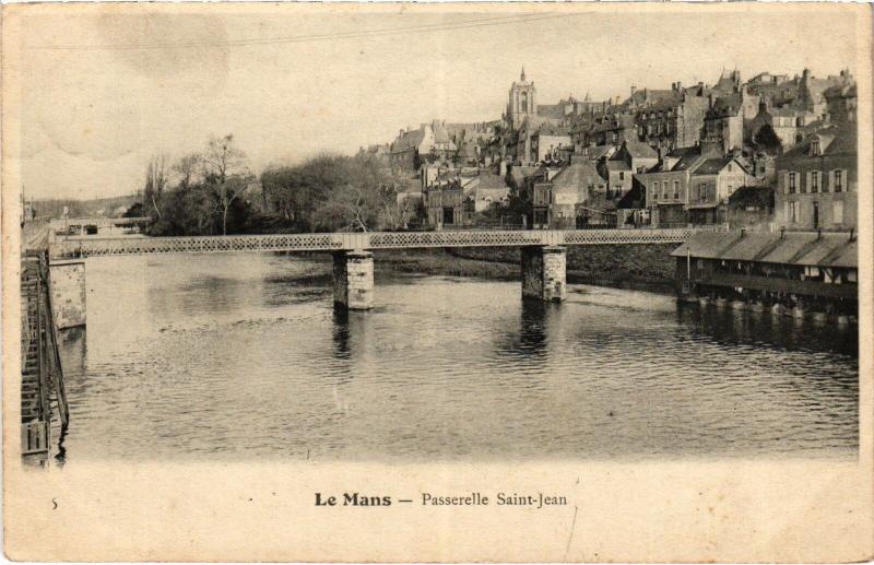 Carte postale ancienne Le Mans Passerelle Saint-Jean au Mans