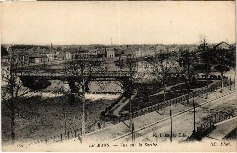 Carte postale ancienne Le Mans vue sur la Sarthe au Mans