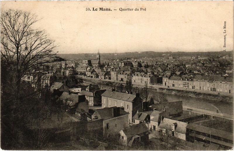 Carte postale ancienne Le Mans Quartier du Pre au Mans