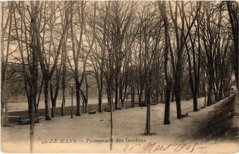 Carte postale ancienne Le Mans Promenade des Jacobins au Mans