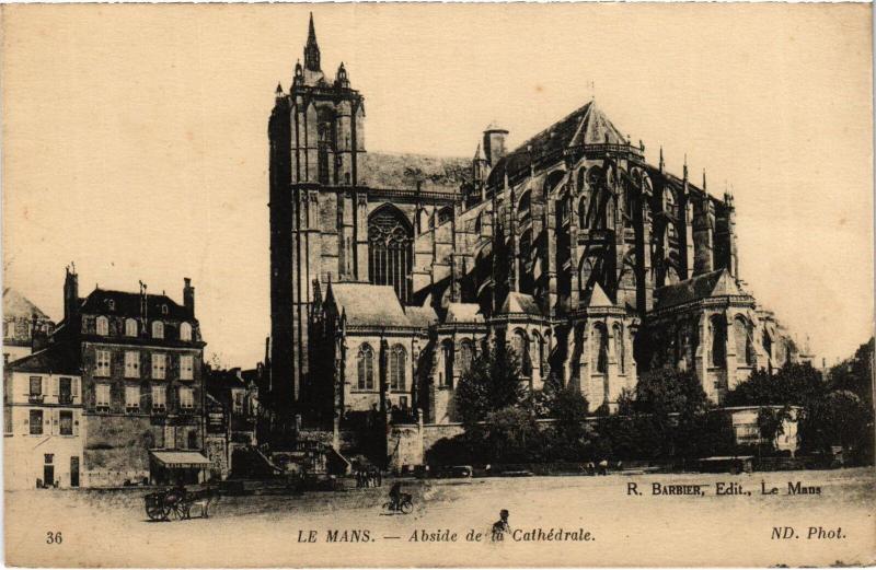 Carte postale ancienne Le Mans Abside de la Cathedrale au Mans