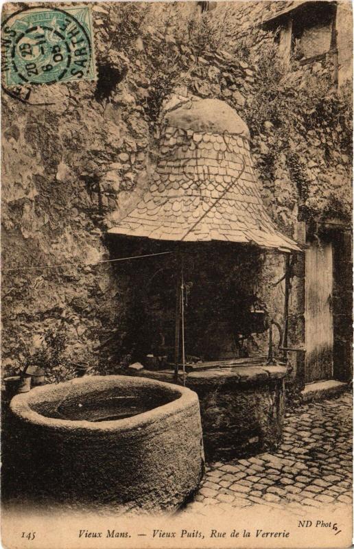 Carte postale ancienne Le Mans vieux puits au Mans