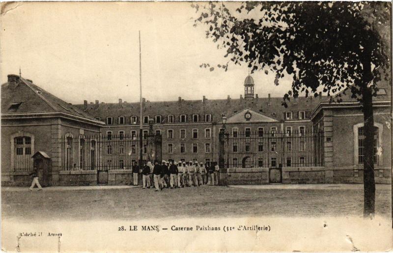 Carte postale ancienne Le Mans Caserne Paixhans au Mans