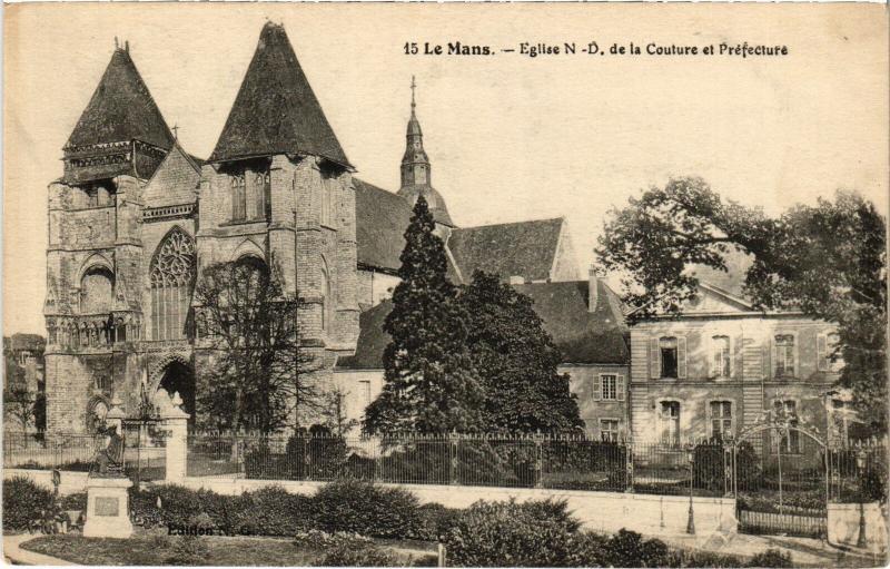 Carte postale ancienne Le Mans Eglise Notre Dame de la Couture au Mans