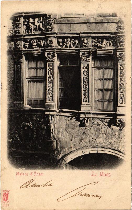 Carte postale ancienne Le Mans Maison d'Adam et Eve au Mans