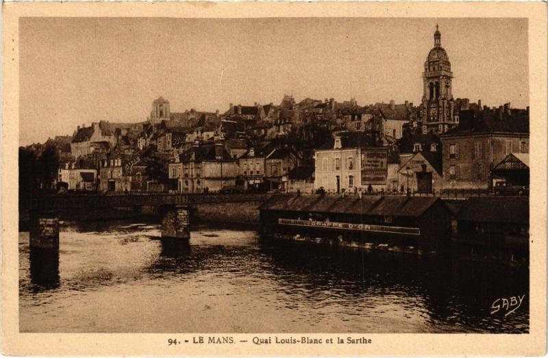 Carte postale ancienne Le Mans Quais Louis Blanc au Mans