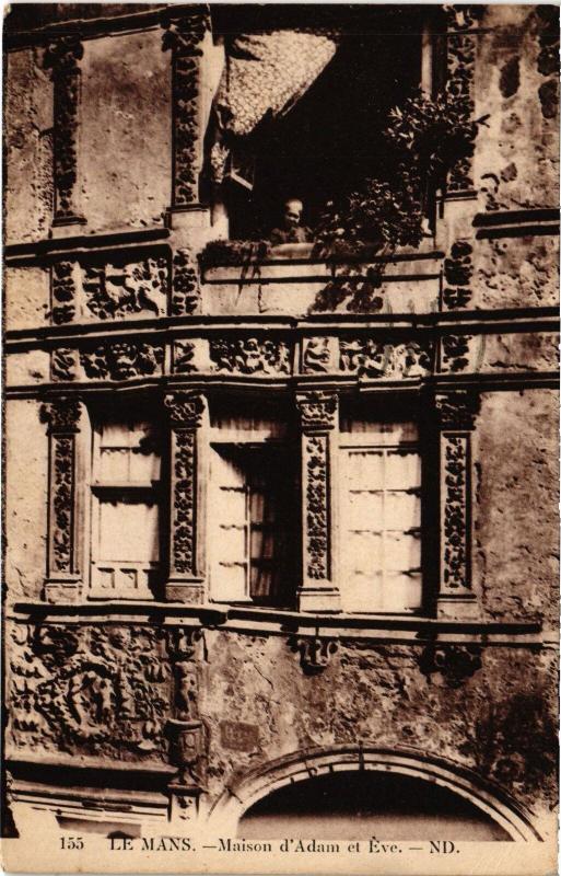 Carte postale ancienne Le Mans Maison d'Adam et Eve au Mans