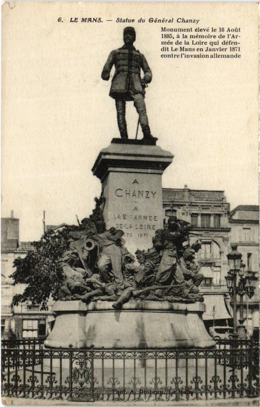 Carte postale ancienne Le Mans Statue du General Chanzy au Mans