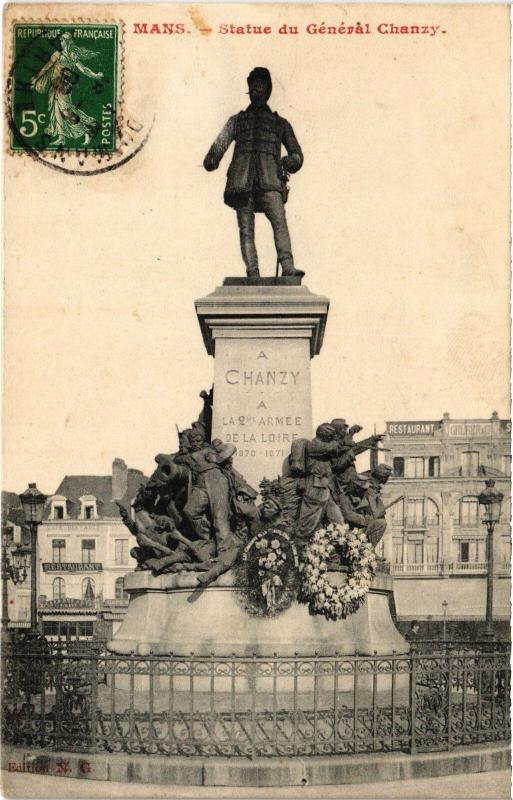 Carte postale ancienne Le Mans Statue du General Chanzy au Mans