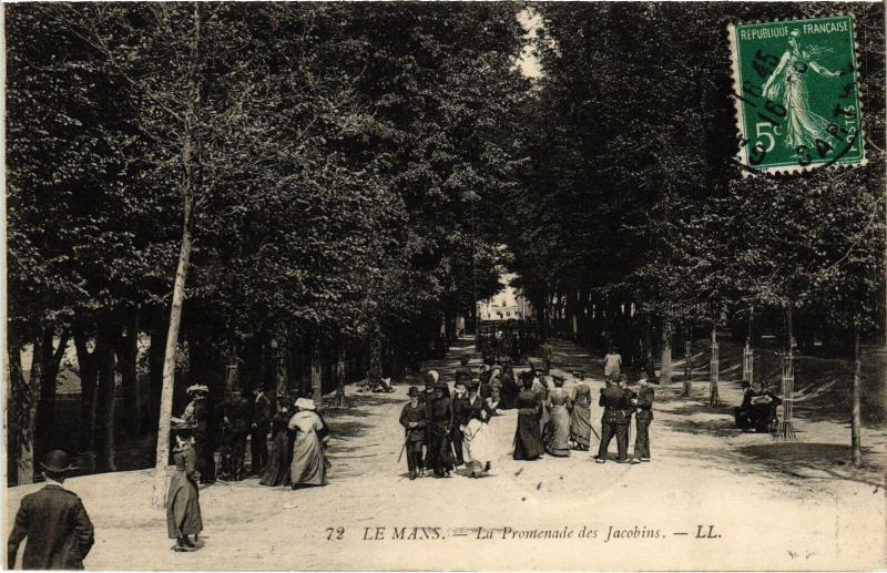 Carte postale ancienne Le Mans Promenade des Jacobins au Mans