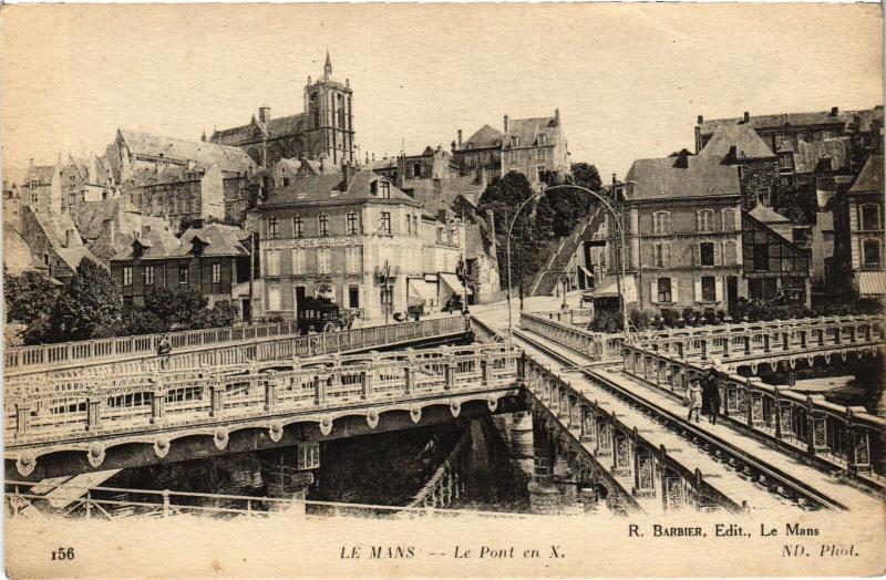Carte postale ancienne Le Mans Pont en X au Mans