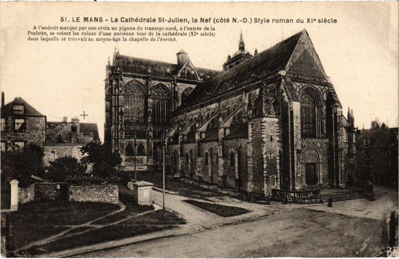 Carte postale ancienne Le Mans Cathedrale Saint-Julien au Mans