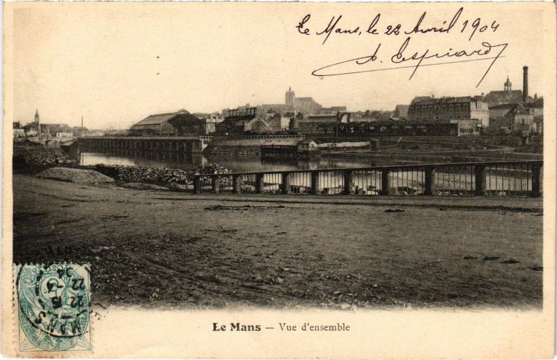 Carte postale ancienne Le Mans vue d'ensemble au Mans