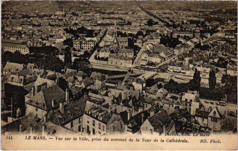 Carte postale ancienne Le Mans vue sur la Ville au Mans
