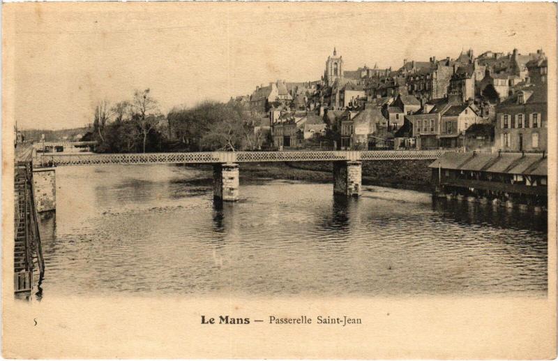 Carte postale ancienne Le Mans Passerelle Saint-Jean au Mans