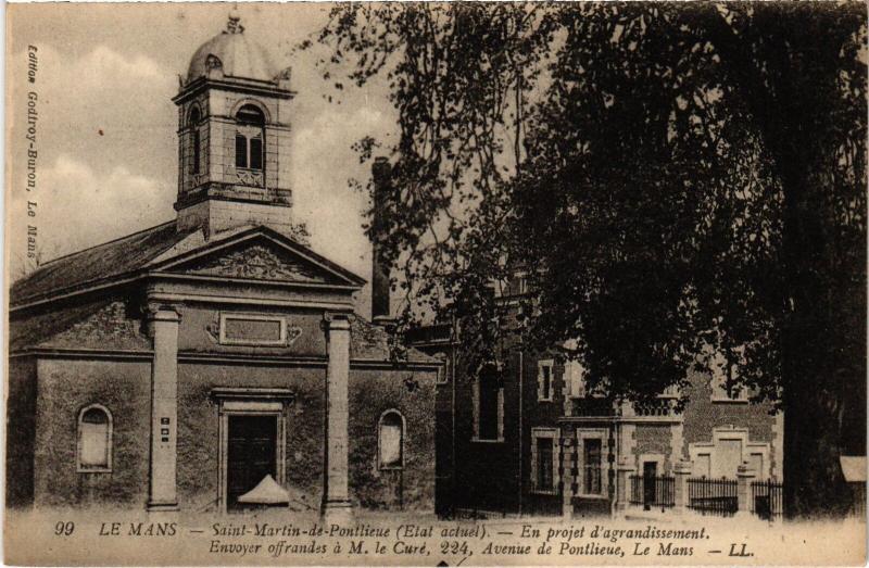 Carte postale ancienne Le Mans Saint-Martin de Pontlieue au Mans