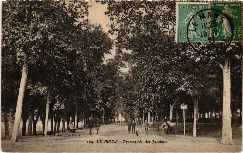 Carte postale ancienne Le Mans Promenade des Jacobins au Mans