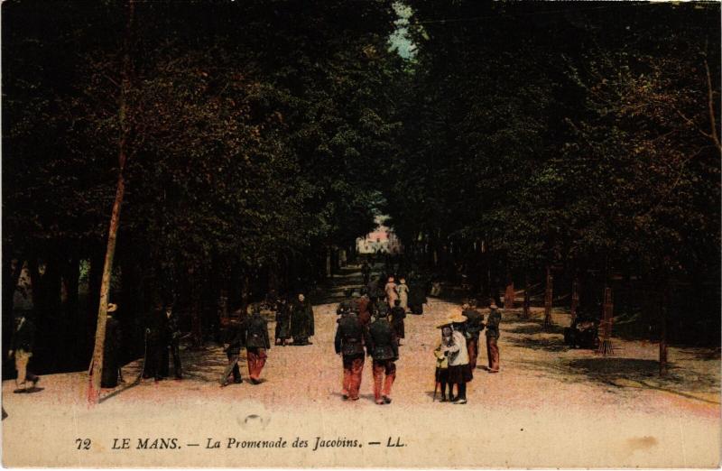 Carte postale ancienne Le Mans Promenade des Jacobins au Mans