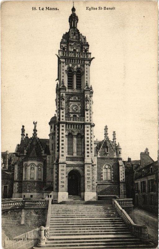 Carte postale ancienne Le Mans Eglise Saint-Benoit au Mans