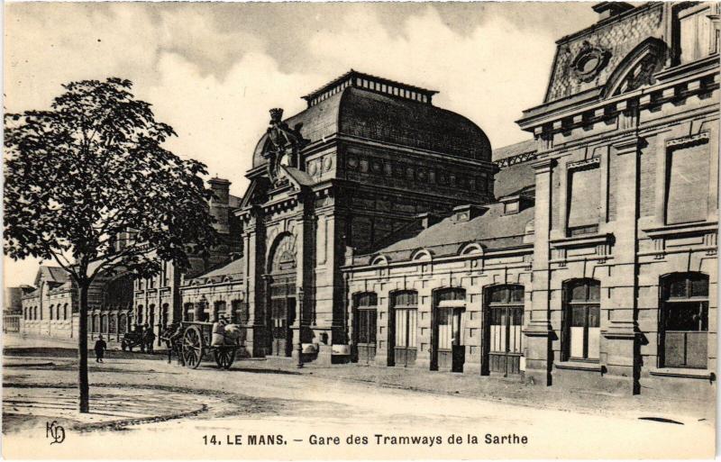 Carte postale ancienne Le Mans Gare des Tramways de la Sarthe au Mans