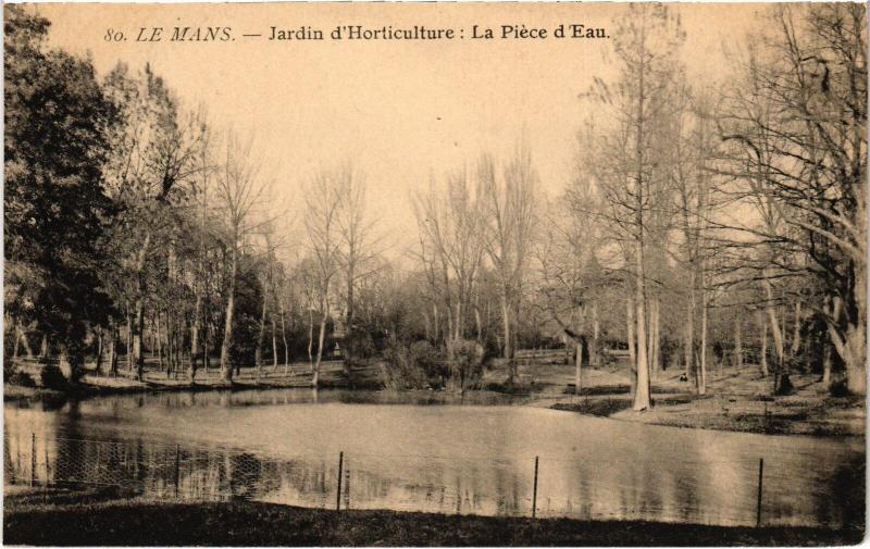 Carte postale ancienne Le Mans Jardin d'Horticulture Piece d'Eau au Mans