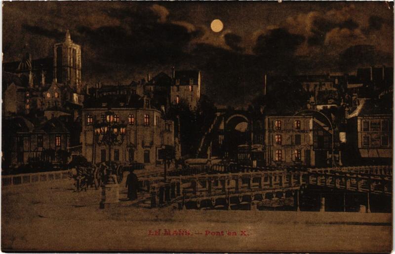 Carte postale ancienne Le Mans Pont en X au Mans