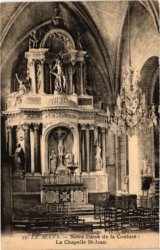 Carte postale ancienne Le Mans Notre Dame de la Couture Chapelle Saint-Jean au Mans