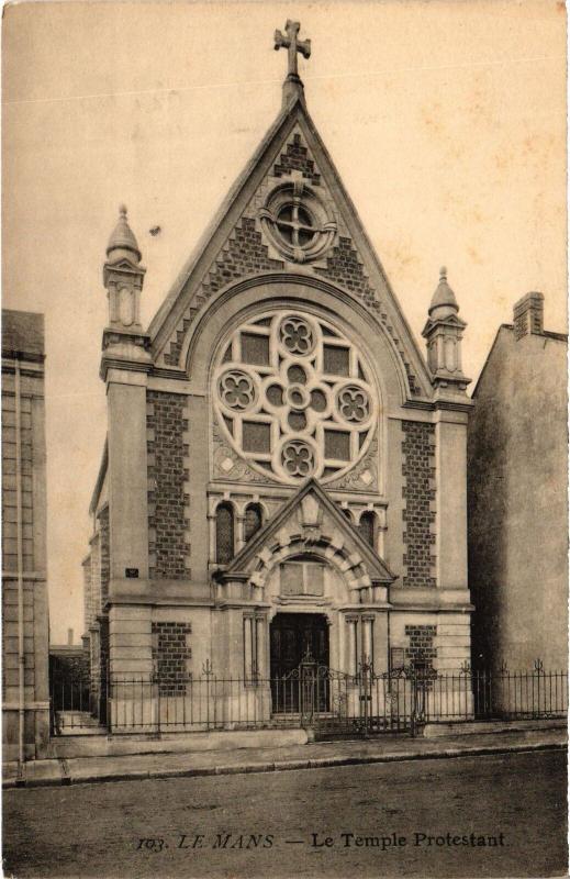 Carte postale ancienne Le Mans Temple Protestant au Mans