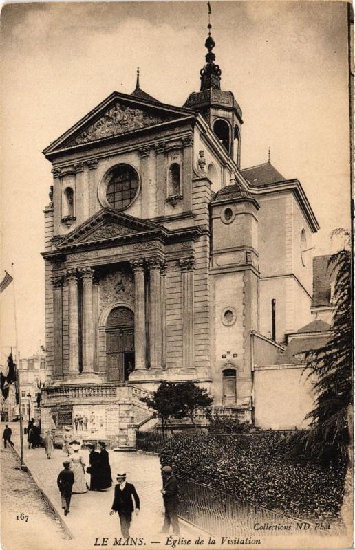 Carte postale ancienne Le Mans Eglise de la Visitation au Mans