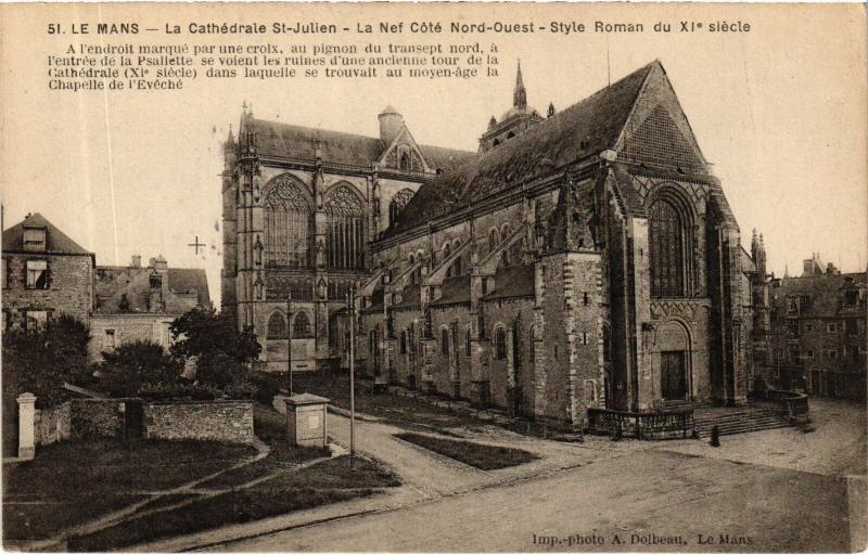 Carte postale ancienne Le Mans Cathedrale Saint-Julien au Mans