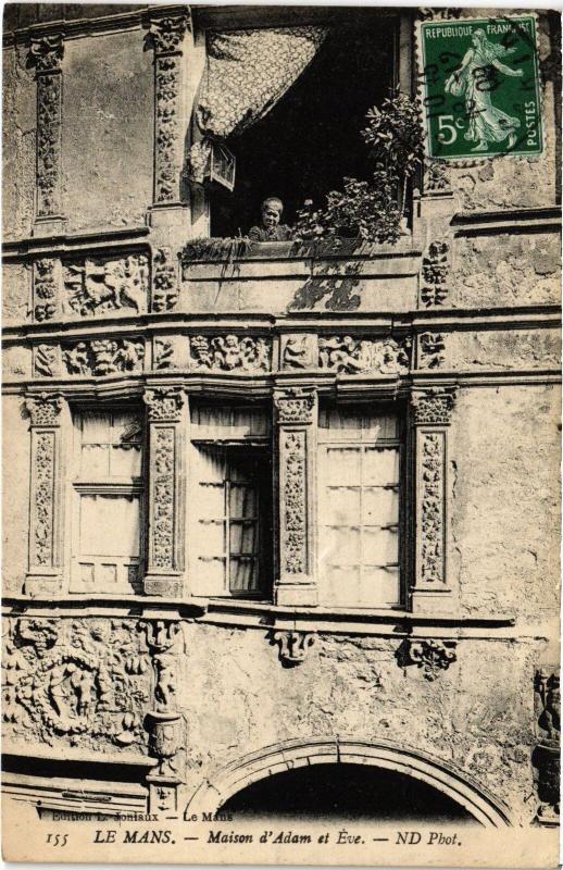 Carte postale ancienne Le Mans Maison d'Adam et Eve au Mans