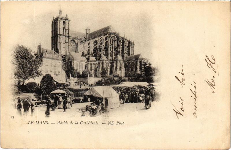 Carte postale ancienne Le Mans Abside de la Cathedrale au Mans