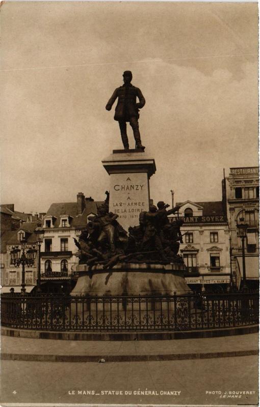 Carte postale ancienne Le Mans Statue de Chanzy au Mans