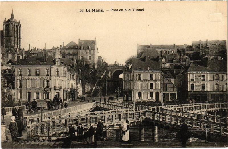 Carte postale ancienne Le Mans Pont en X et Tunnel au Mans