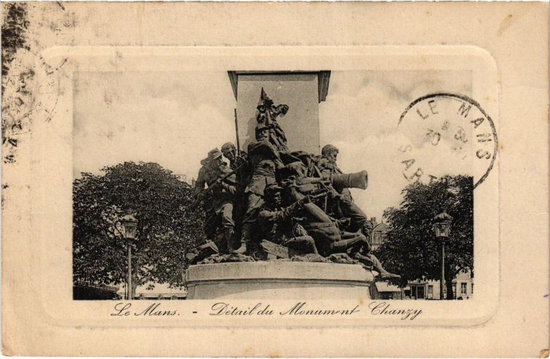 Carte postale ancienne Le Mans Detail du Monument Chanzy au Mans