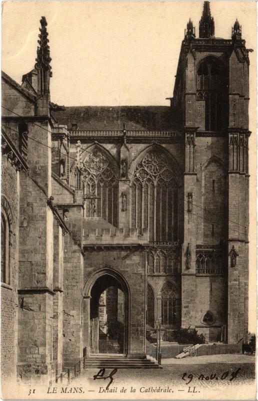 Carte postale ancienne Le Mans Detail de la Cathedrale au Mans