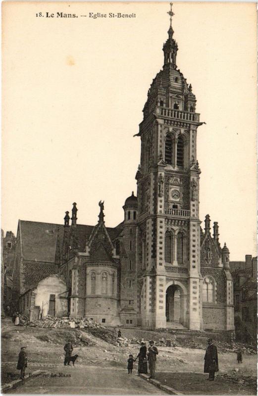 Carte postale ancienne Le Mans Eglise Saint-Benoit au Mans