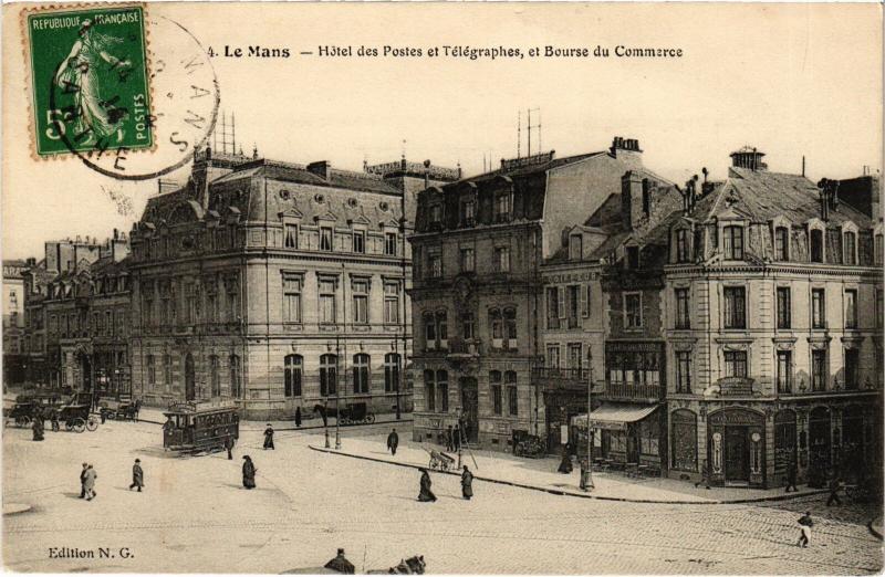 Carte postale ancienne Le Mans Hotel des Postes et Telegraphes au Mans