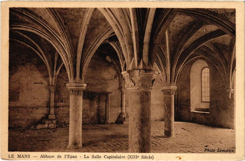 Carte postale ancienne Le Mans Abbaye de l'Epau Salle Capitulaire au Mans