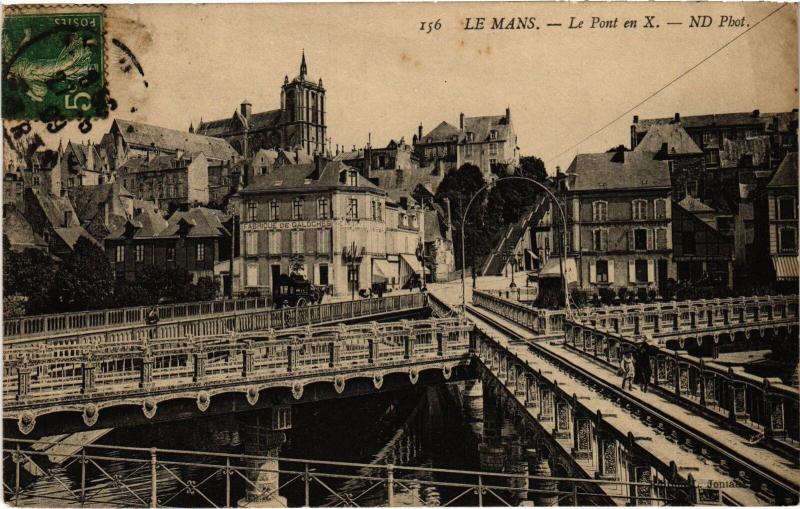 Carte postale ancienne Le Mans le Pont en X. au Mans