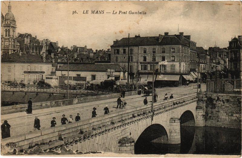 Carte postale ancienne Le Mans Pont Gambetta au Mans