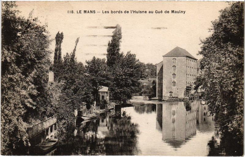 Carte postale ancienne Le Mans ls bords de l'Huisne au Gue de Maulny au Mans